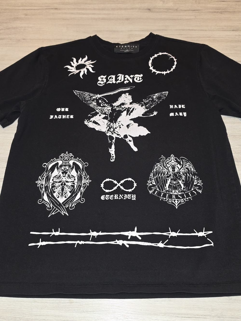 Eternity BC/AD Short Sleeve Saint Fallen Angels T-shirt Adult Large Black Size L